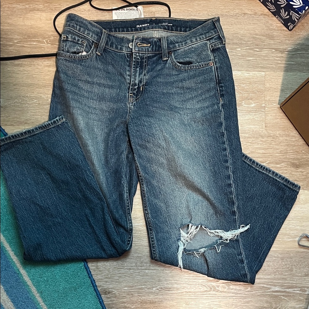 Old Navy Women's Dark Blue Boyfriend Jeans